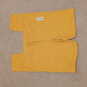 Old Navy Mid rise pixie mustard yellow pants size 8 women's